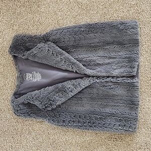 Girls Grey Faux Fur Vest